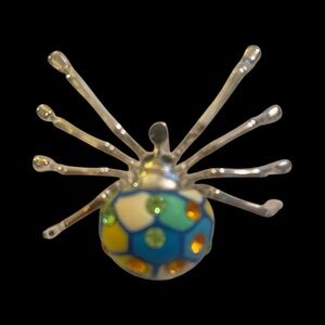 Colorful and Whimsical Spider Brooch